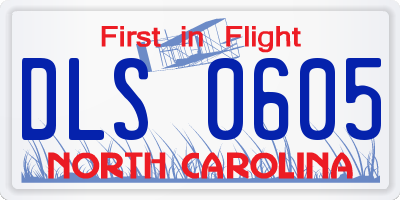 NC license plate DLS0605