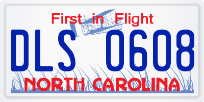 NC license plate DLS0608