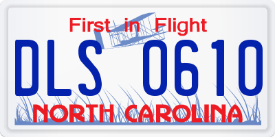 NC license plate DLS0610