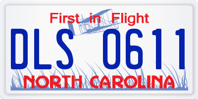 NC license plate DLS0611