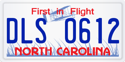 NC license plate DLS0612