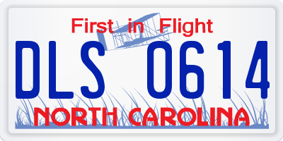 NC license plate DLS0614