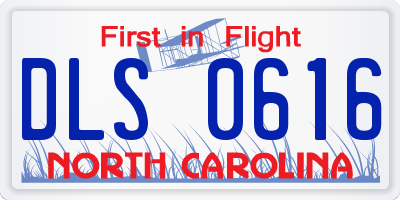 NC license plate DLS0616