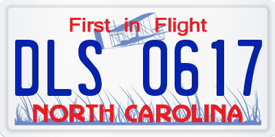NC license plate DLS0617