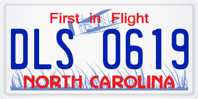 NC license plate DLS0619