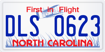 NC license plate DLS0623