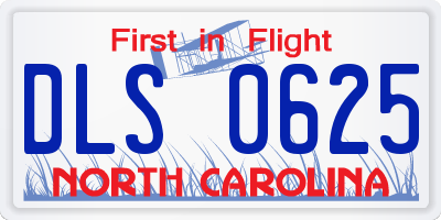 NC license plate DLS0625