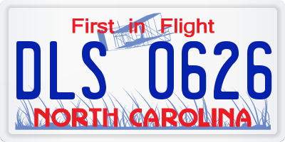 NC license plate DLS0626