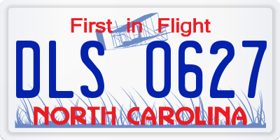 NC license plate DLS0627