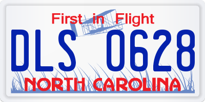 NC license plate DLS0628