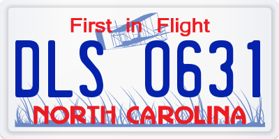 NC license plate DLS0631