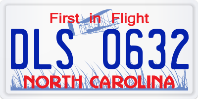 NC license plate DLS0632