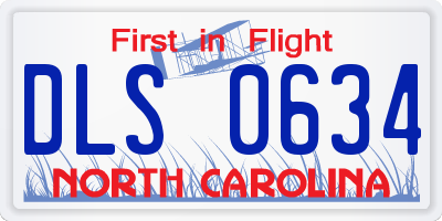 NC license plate DLS0634