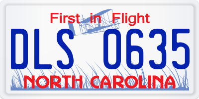 NC license plate DLS0635