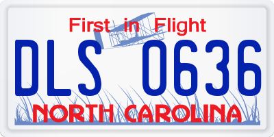 NC license plate DLS0636