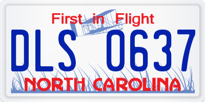 NC license plate DLS0637