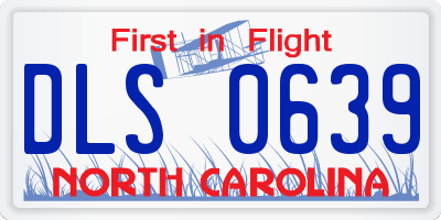 NC license plate DLS0639