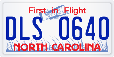 NC license plate DLS0640
