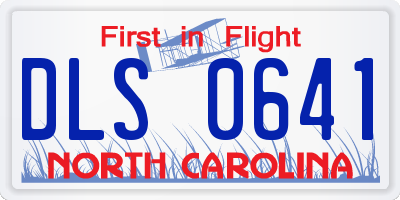NC license plate DLS0641
