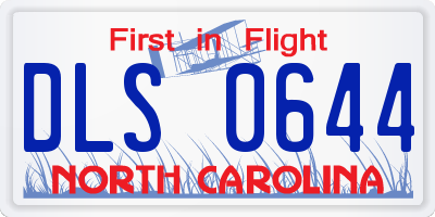 NC license plate DLS0644