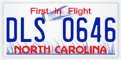NC license plate DLS0646