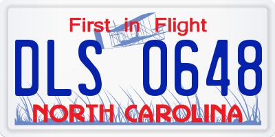 NC license plate DLS0648