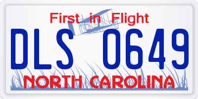 NC license plate DLS0649