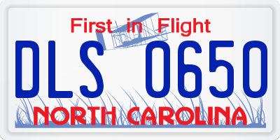 NC license plate DLS0650