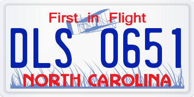 NC license plate DLS0651