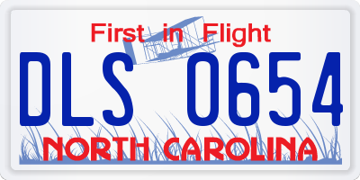 NC license plate DLS0654