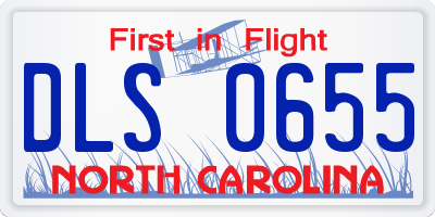 NC license plate DLS0655