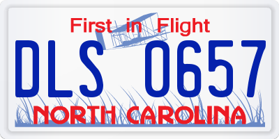 NC license plate DLS0657