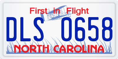 NC license plate DLS0658