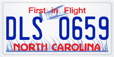 NC license plate DLS0659