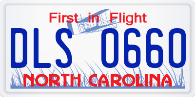 NC license plate DLS0660