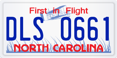 NC license plate DLS0661