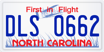 NC license plate DLS0662