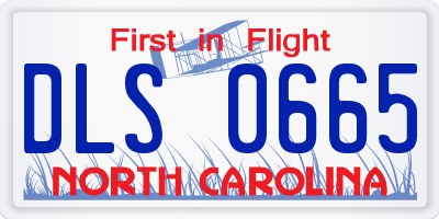 NC license plate DLS0665