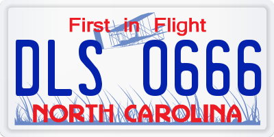 NC license plate DLS0666