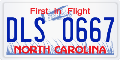 NC license plate DLS0667