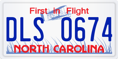 NC license plate DLS0674