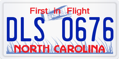NC license plate DLS0676