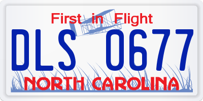 NC license plate DLS0677