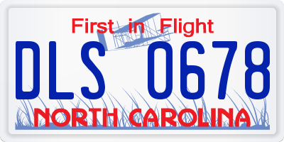 NC license plate DLS0678