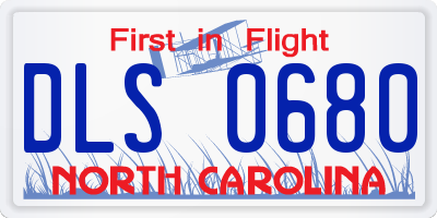 NC license plate DLS0680