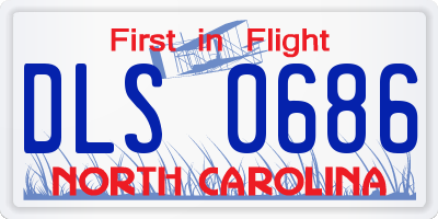 NC license plate DLS0686