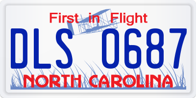 NC license plate DLS0687