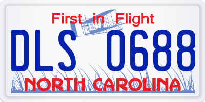 NC license plate DLS0688