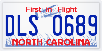 NC license plate DLS0689