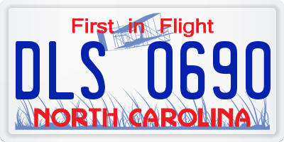 NC license plate DLS0690